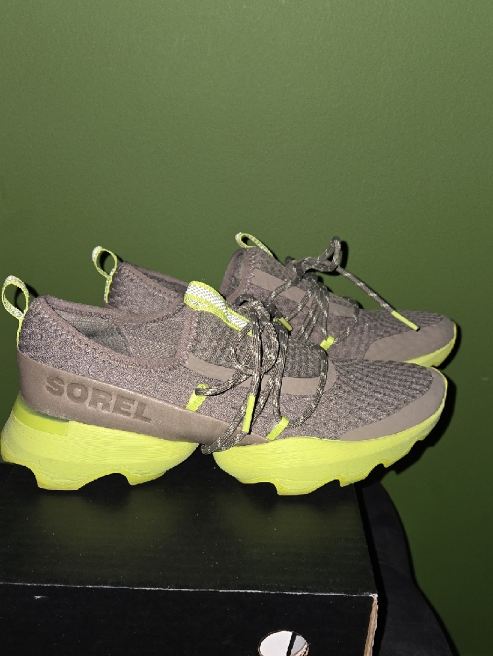 Sorel Womens Sage with Green Accent Trail Sneakers - Picture 4 of 12